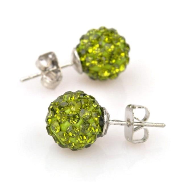 10mm Multicolor Glitter Stud Earrings Hypoallergenic