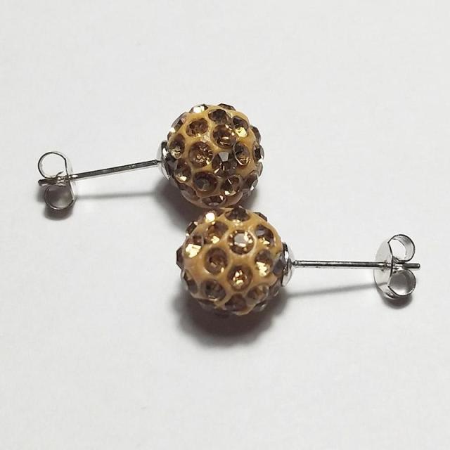 10mm Multicolor Glitter Stud Earrings Hypoallergenic