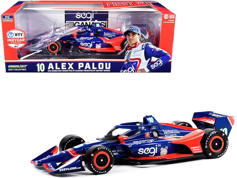 Dallara IndyCar #10 Alex Palou "SEGI TV" Chip Ganassi Racing (Road Course Configuration) "Honda Indy Grand Prix of Alabama First Win" (2021) "NTT IndyCar Series" 1/18 Diecast Model Car