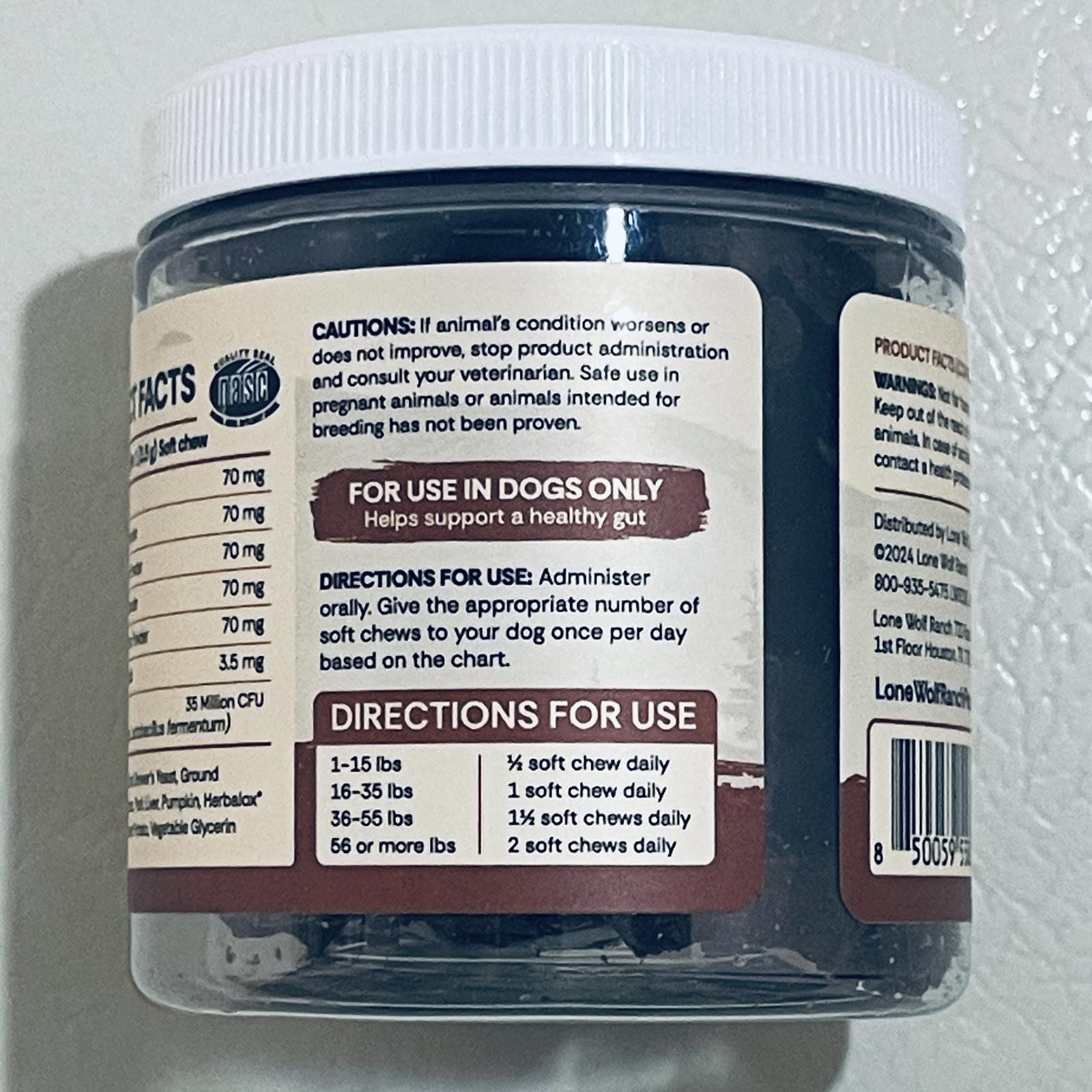 Lone Wolf Ranch Power GI Gut Health Support Supplement for Dogs