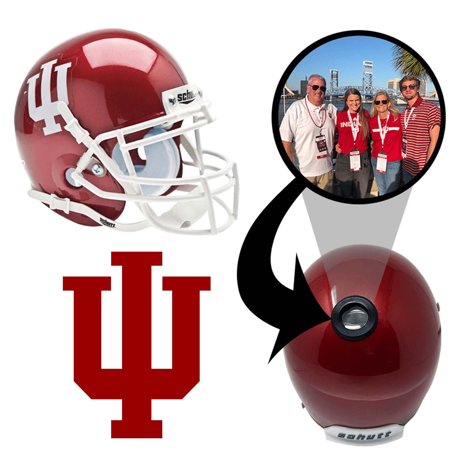 Indiana Hoosiers College Football Collectible Mini Helmet - Picture Inside - FANZ Collectibles