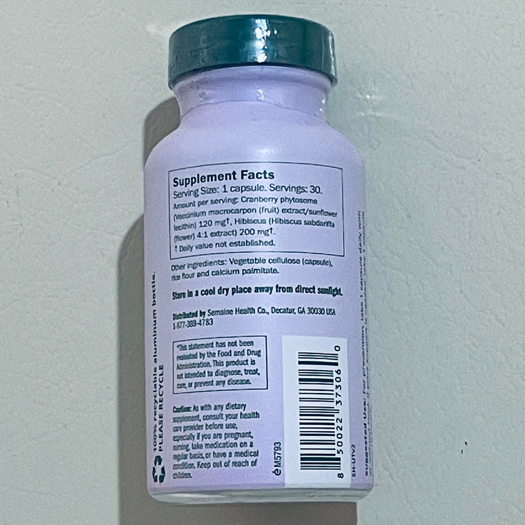Semaine Urinary Tract Cleanse & Protect Dietary Supplement, 30 Vegan Capsules EXP 8/2026