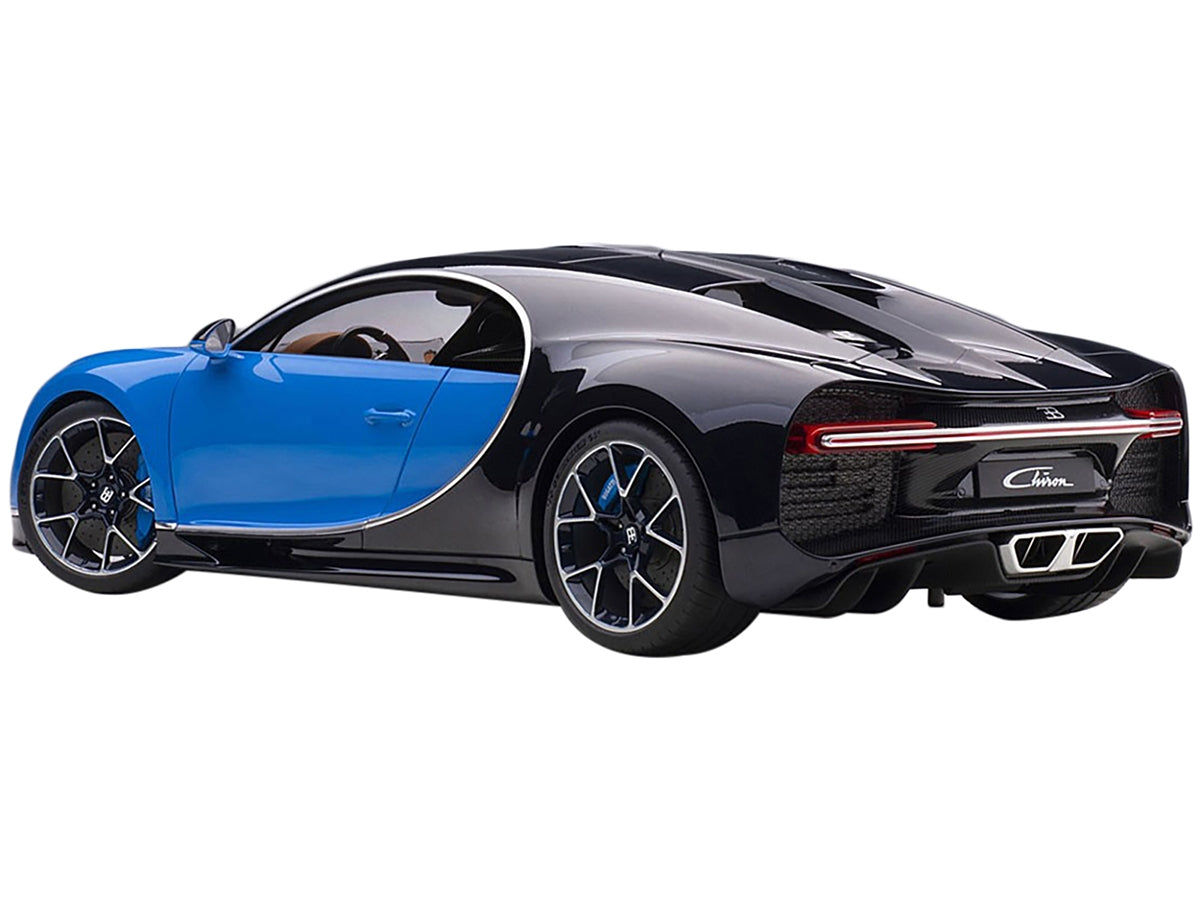 Bugatti Chiron French Racing Blue and Atlantic Blue 1/12 Model Car by Autoart