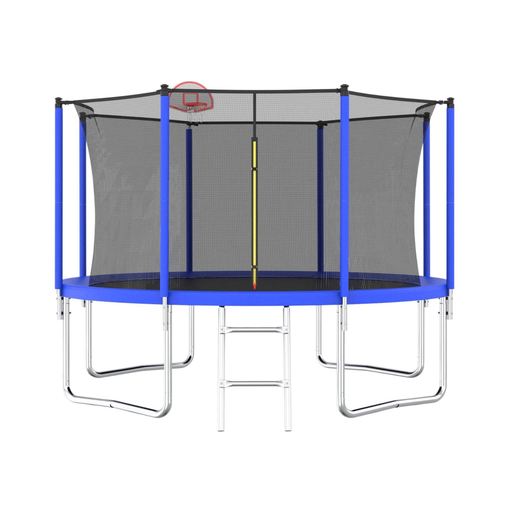 Premium 12FT Outdoor Backyard Trampoline For Kids And Adults With Basketball Hoop And Safety Enclosure (SAK15723)