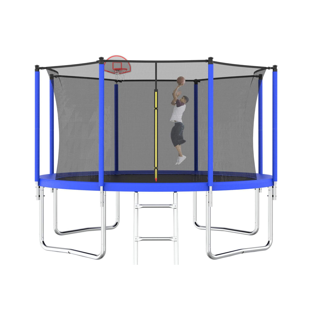Premium 12FT Outdoor Backyard Trampoline For Kids And Adults With Basketball Hoop And Safety Enclosure (SAK15723)