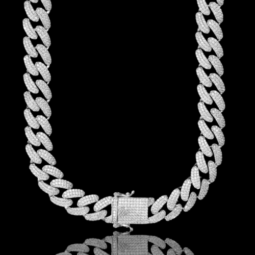12MM Cuban Link Necklace Iced Pave Micro Pave Chain