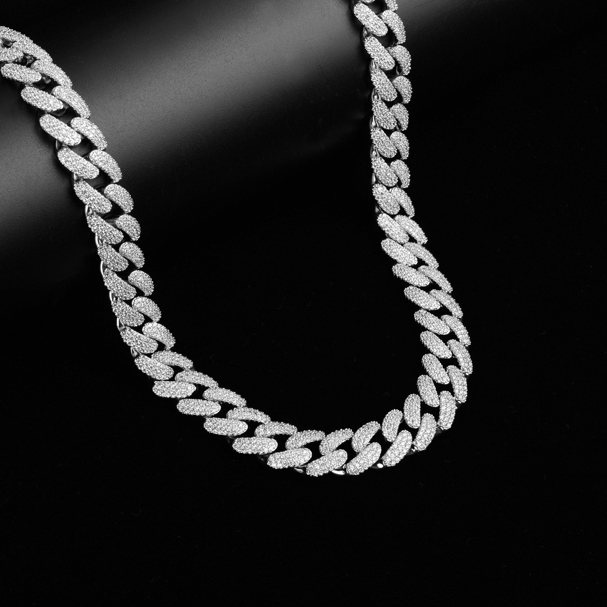 12MM Cuban Link Necklace Iced Pave Micro Pave Chain