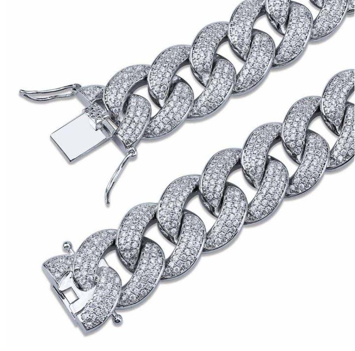 12MM Cuban Link Necklace Iced Pave Micro Pave Chain