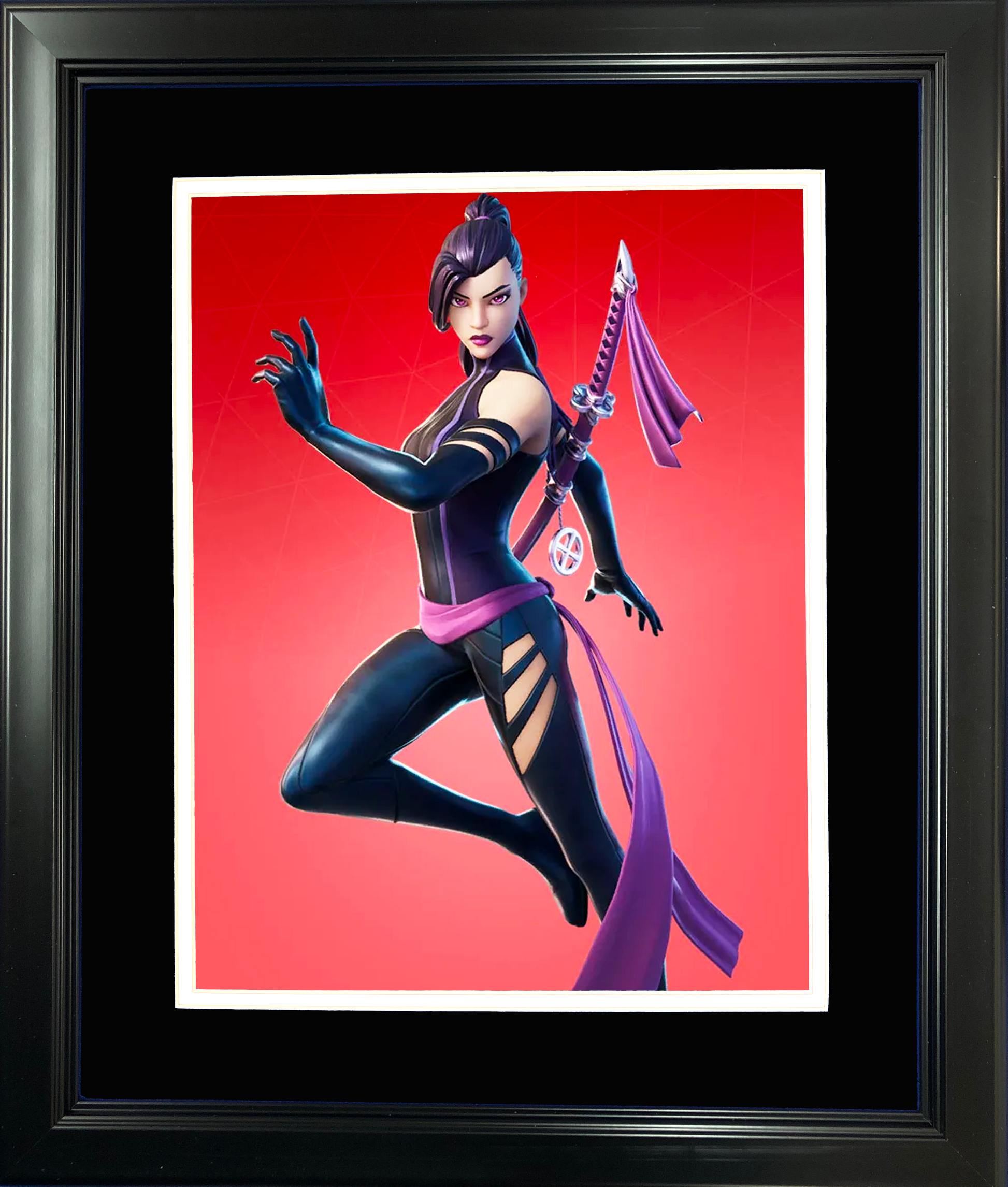Framed Psylocke Marvel Fortnite Skin 11"x14"Video Game Photo