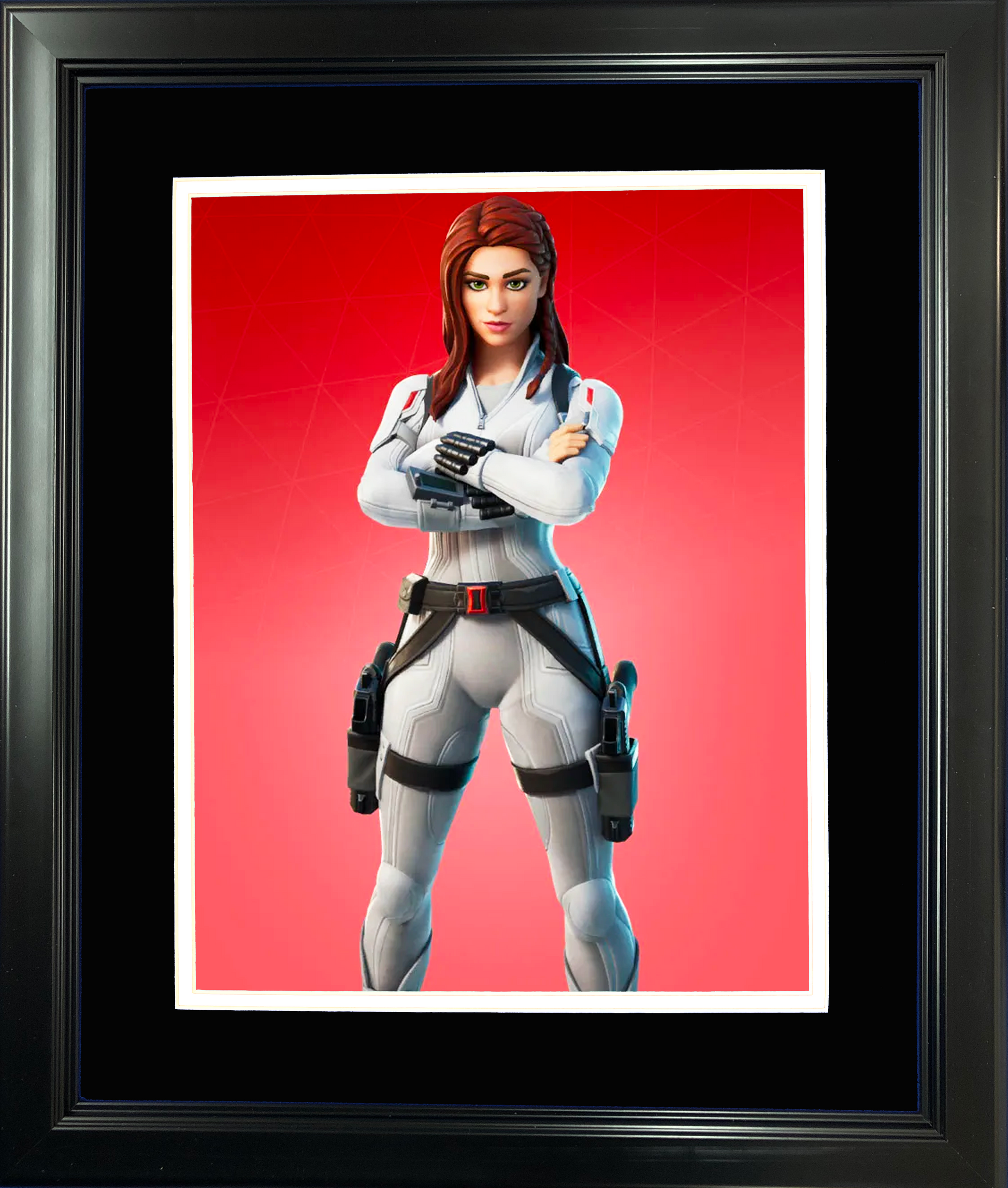Framed Black Widow (Snow Suit) Marvel Fortnite Skin 11"x14" Video Game Photo