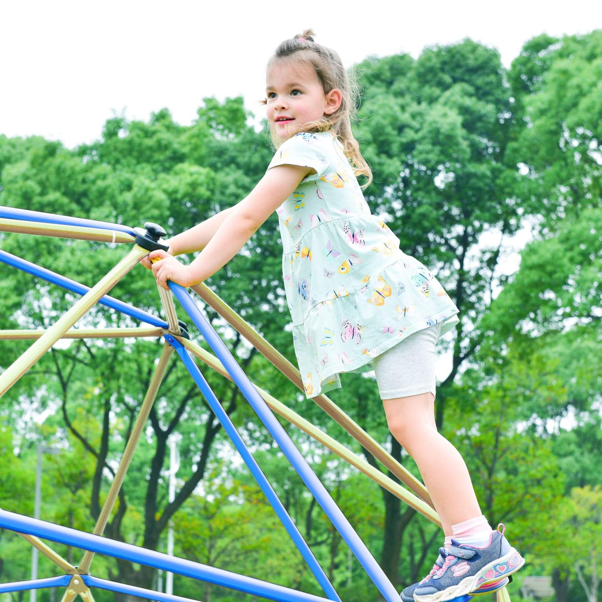 13FT Kids Climbing Jungle Gym Geometric Playground Dome Tower, 1000LBS (SAK83512)