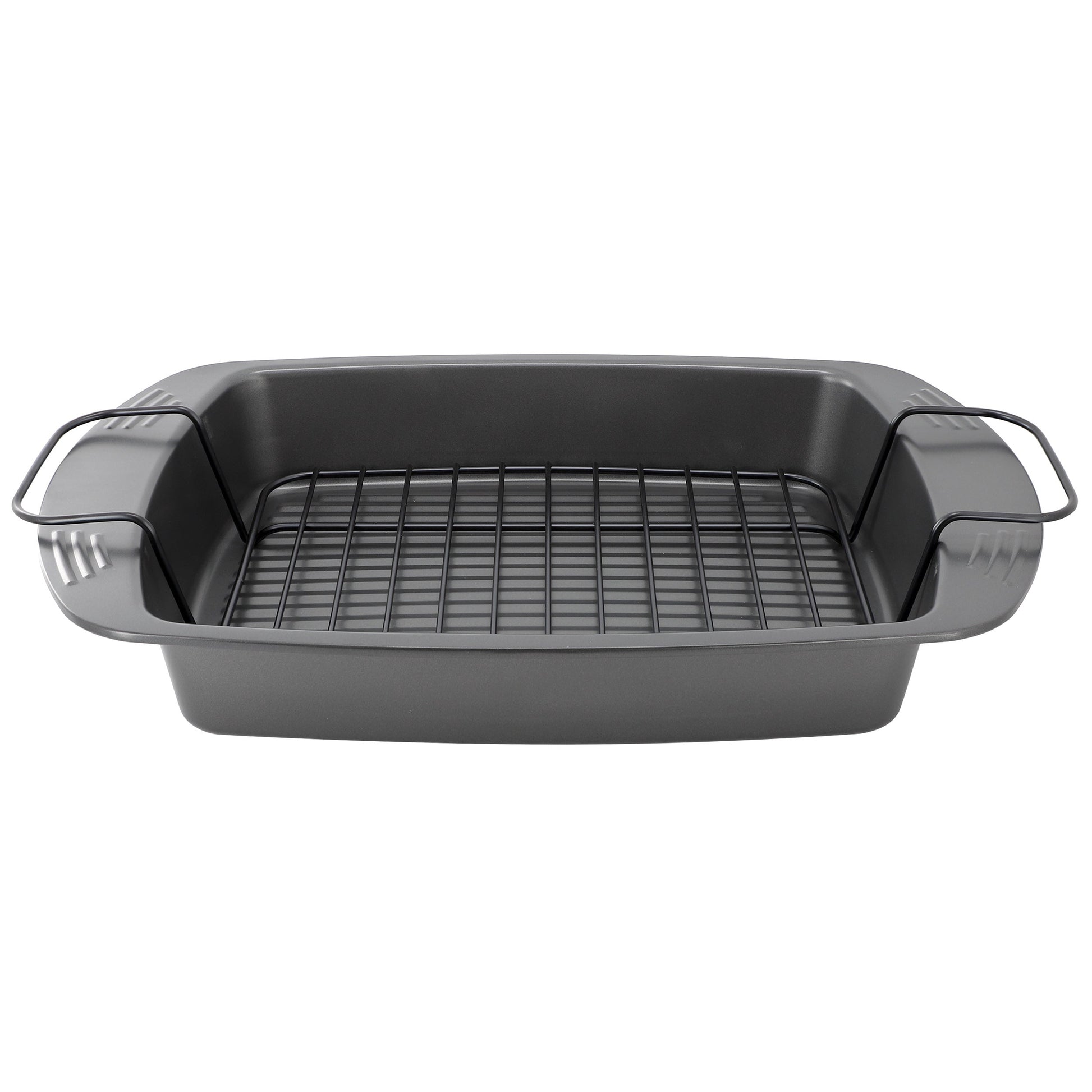 Gibson Home Towerhill 16.7 x 12.7 Inch Nonstick Steel Roaster Pan with Rack
