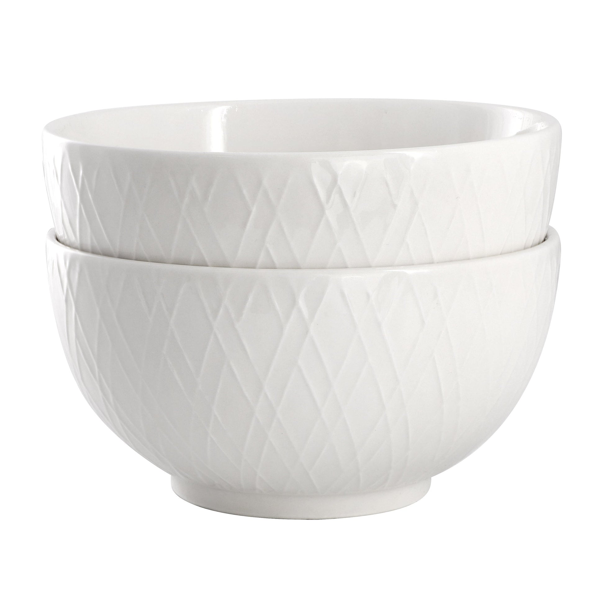 Gibson Home Great Essentials 2 Piece Fine Ceramic 6in Cereal Bowl Set in White