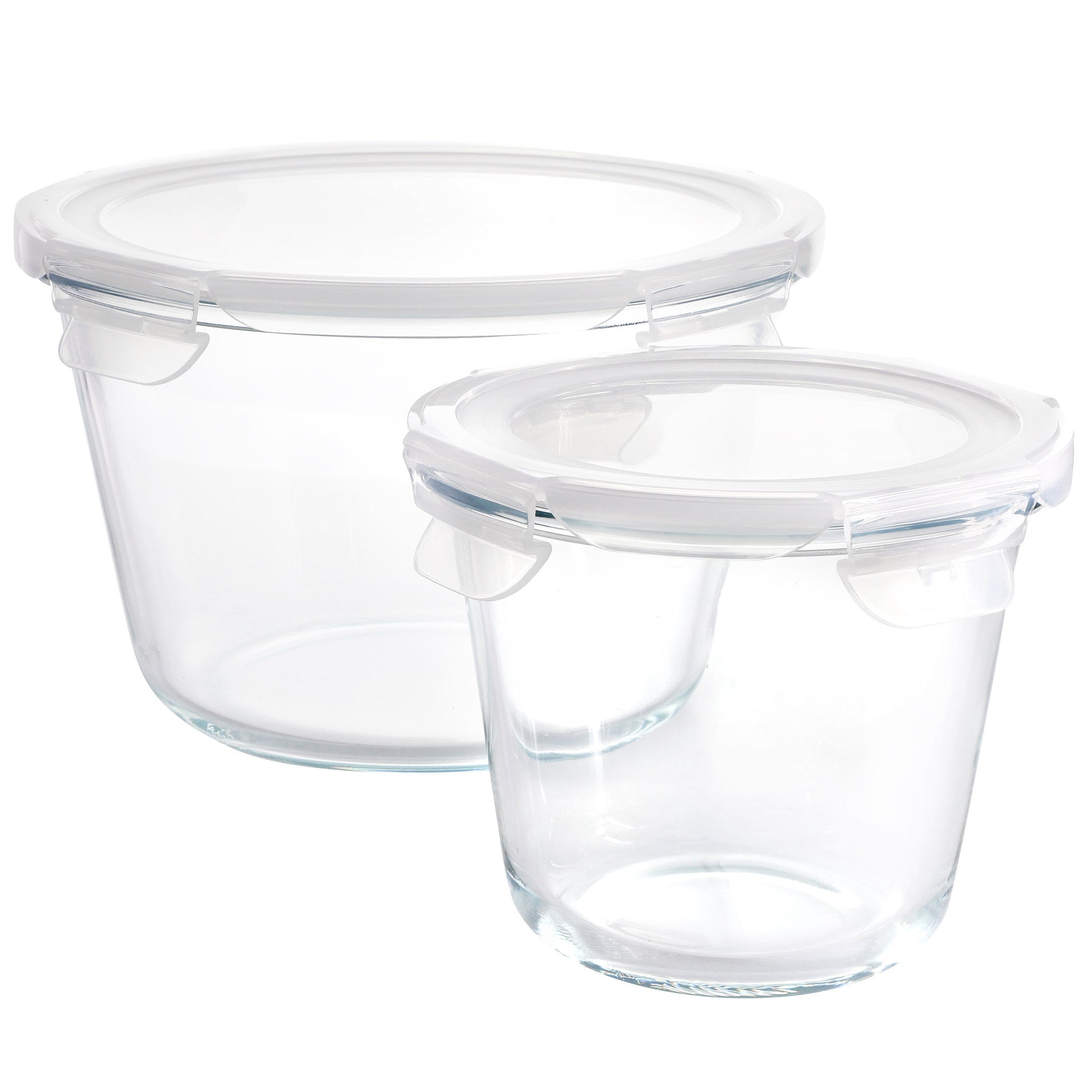 Gibson Home House Specials 4 Piece Borosilicate Glass Round Storage Container Set with Snap Lids