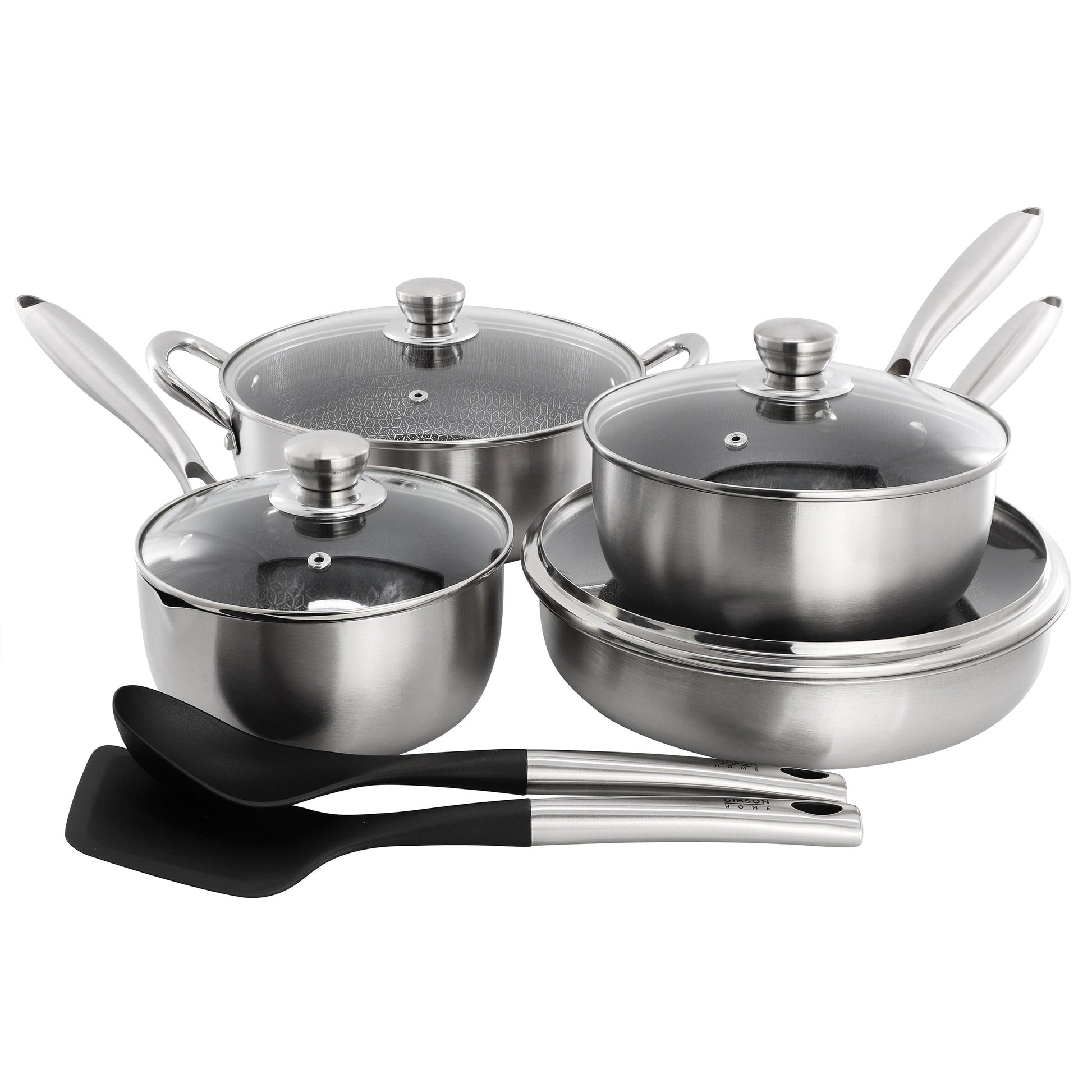 Gibson Home Elsenborn 10 Piece Hybrid Nonstick Stainless Steel Cookware Set