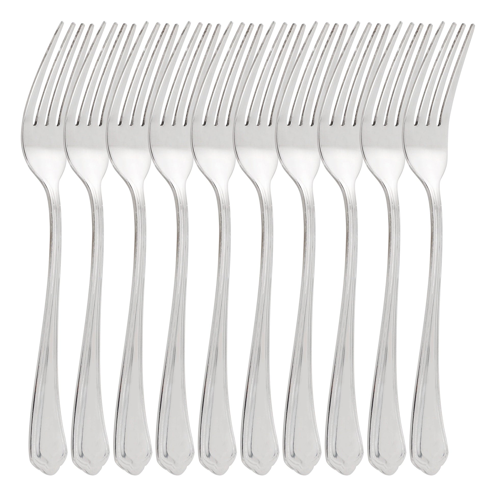 Gibson Home Hillside Daisies 10 Piece Stainless Steel Dinner Fork Set