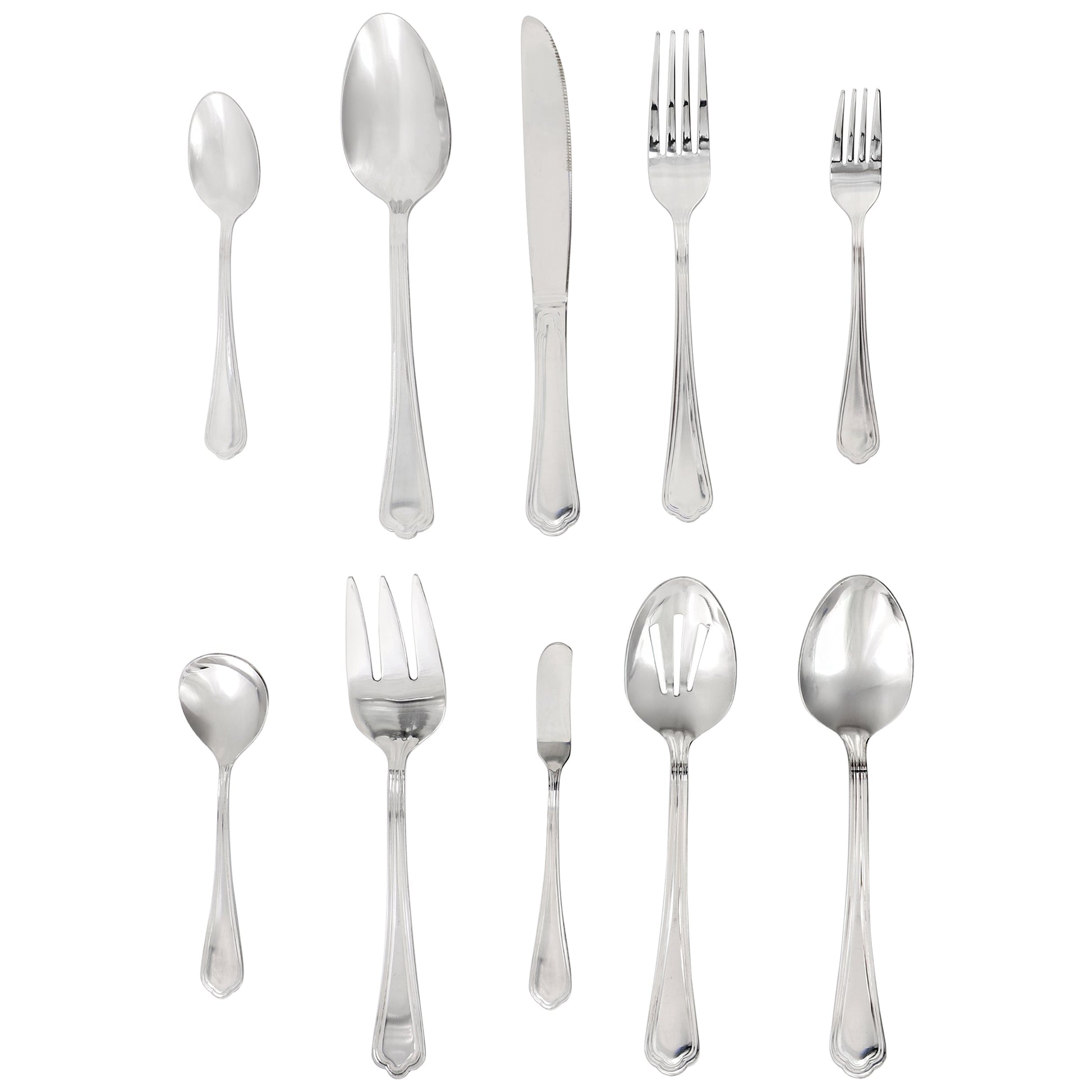 Gibson Home Aberdeen Court 45 Piece Stainless Steel Flatware and Serving Set
