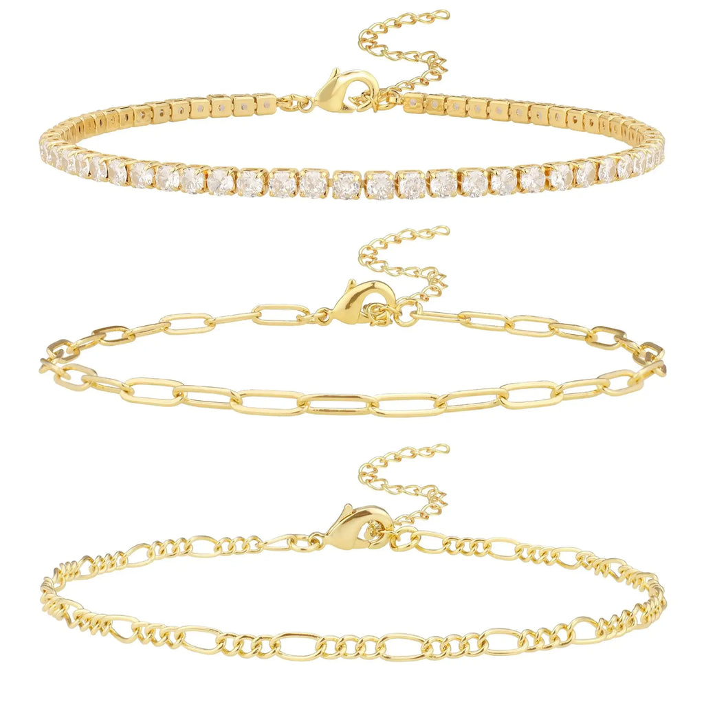 14K Gold/Sterling Silver Plated Cuban Link Anklet for Women – Waterproof, Plus Size, 9-12 Inch