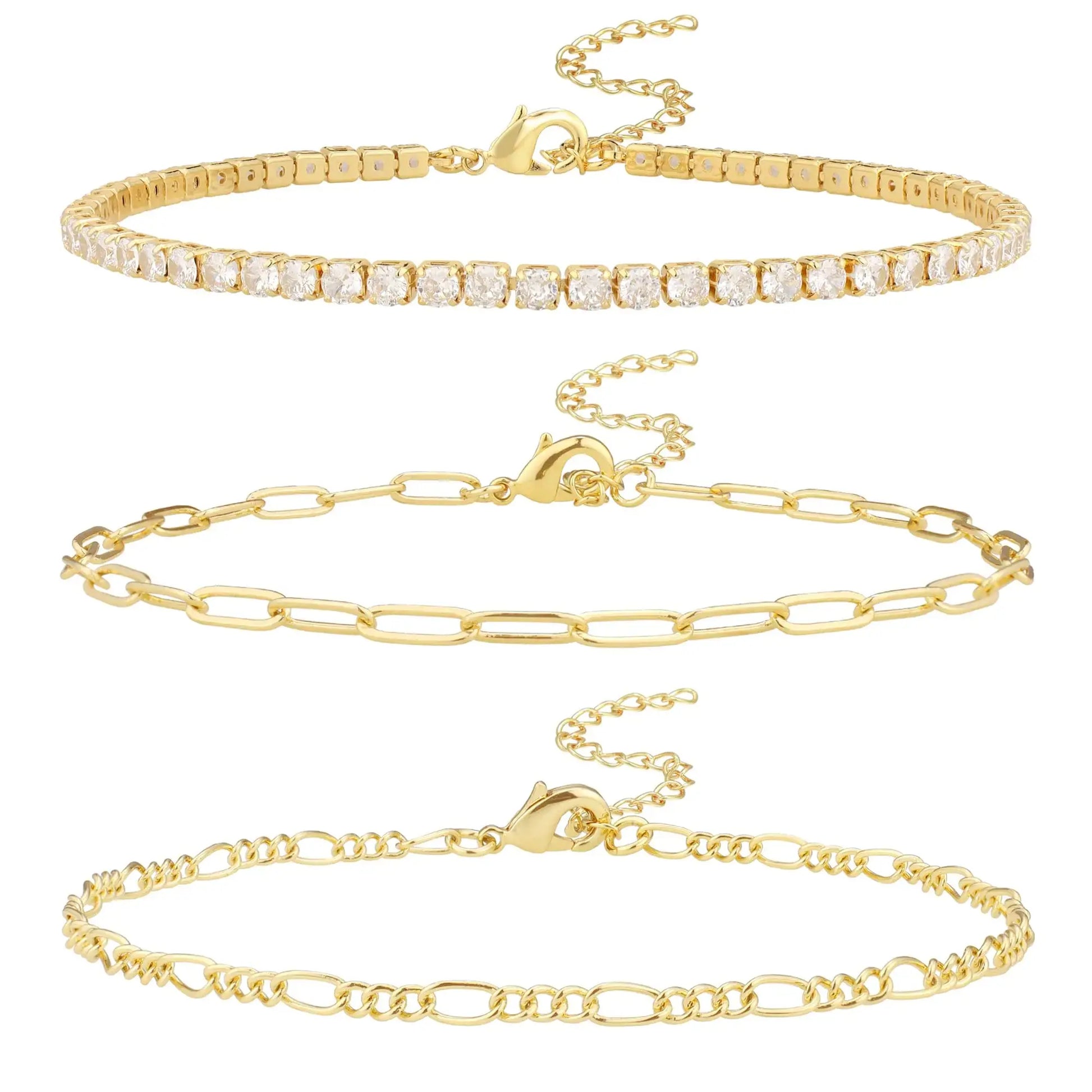 14K Gold/Sterling Silver Plated Cuban Link Anklet for Women – Waterproof, Plus Size, 9-12 Inch