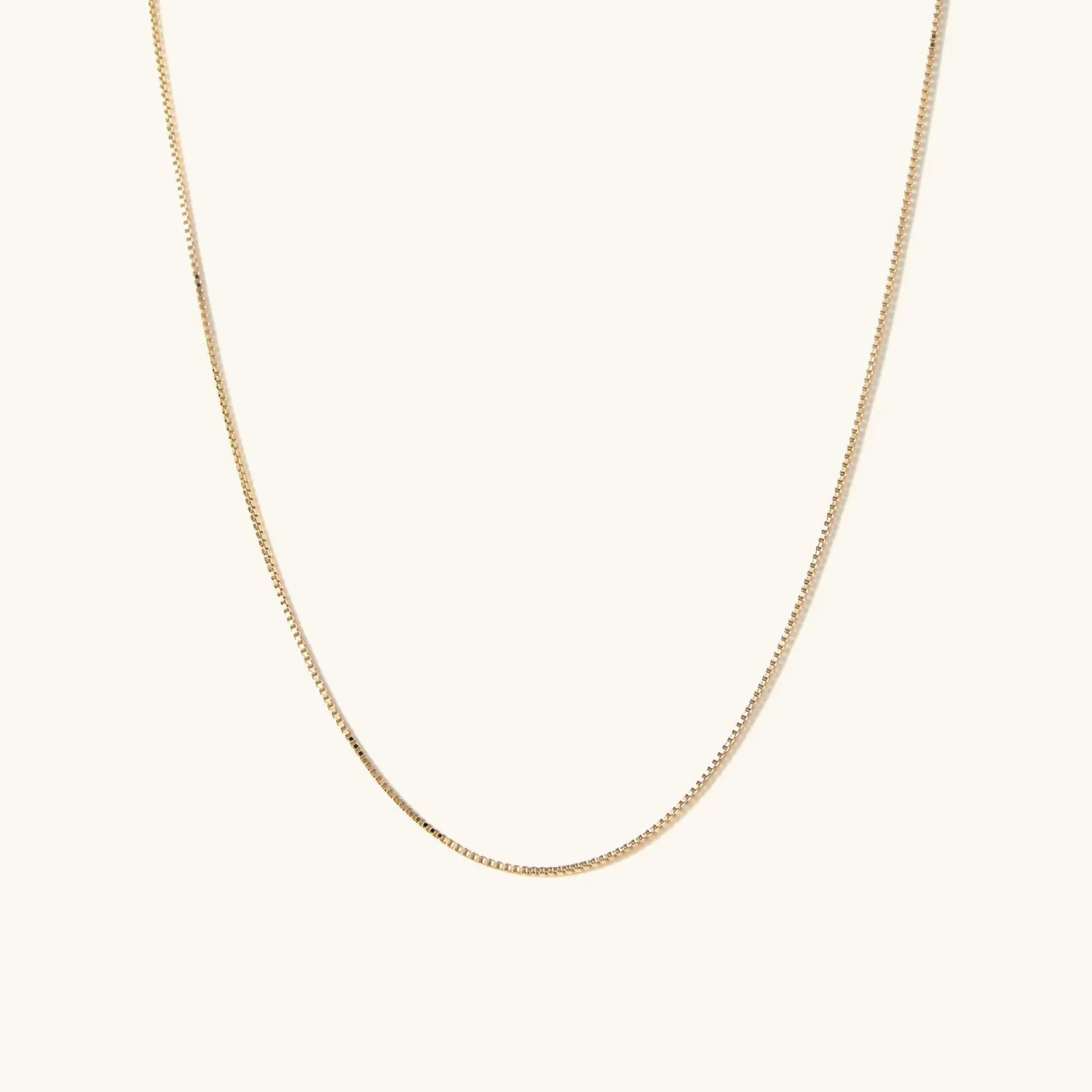 14K Gold Baby Box Chain Necklace Delicate 16 18 Inch