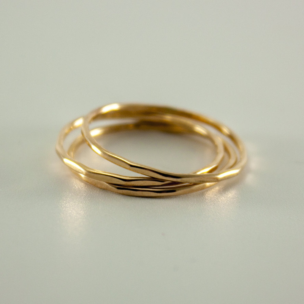 14K Gold Filled Stackable Twist Ring Minimal Everyday Band