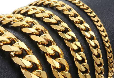 14K Gold Plated Cuban Link Bracelet Lightweight High Shine