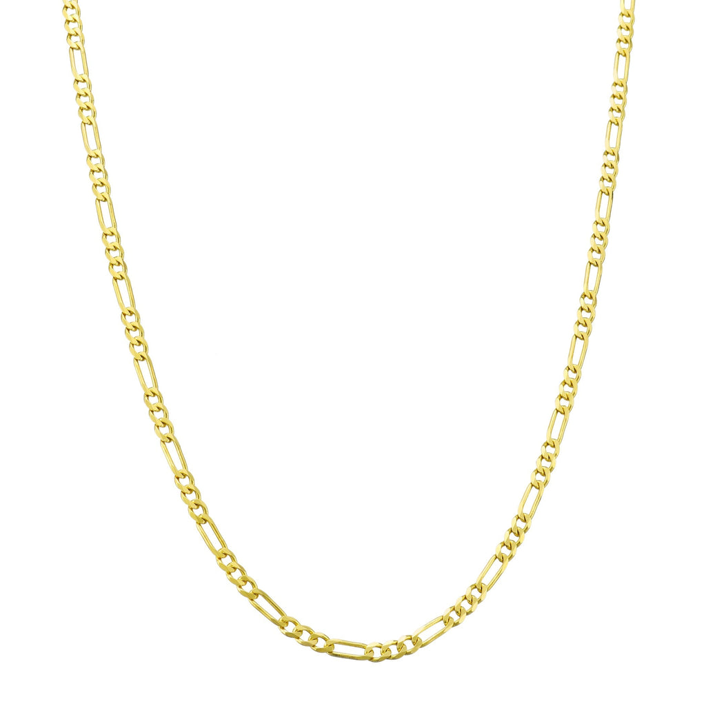 14K Gold Thin Figaro Chain Necklace 16 Inch Lightweight