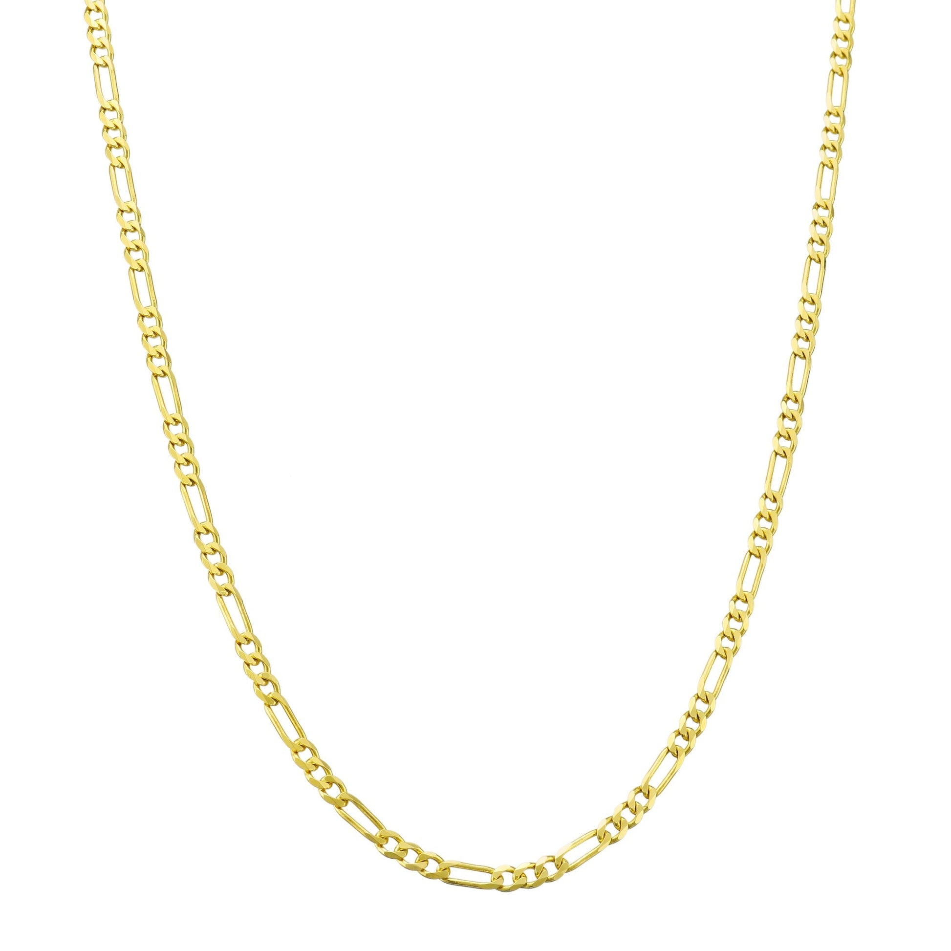 14K Gold Thin Figaro Chain Necklace 16 Inch Lightweight