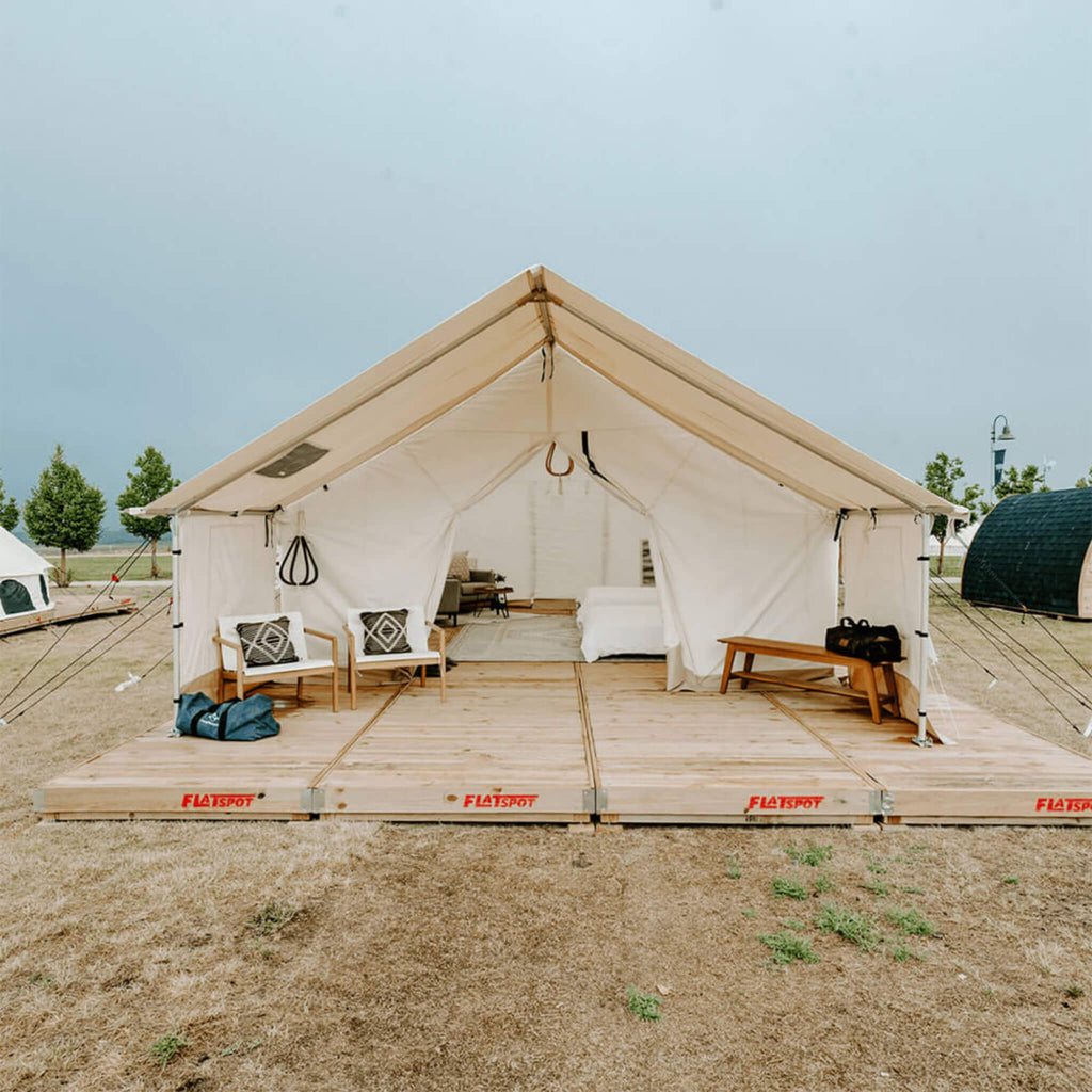 [14X16FT] White Duck Alpha Pro Four Season Wall Tent W/ PVC Floor And Aluminum Frame (SAK51982)