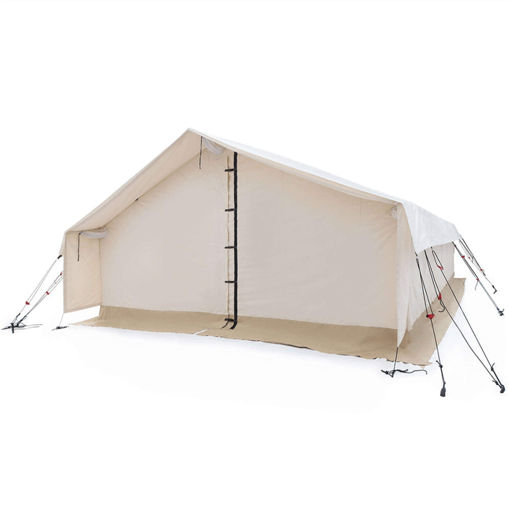 [14X16FT] White Duck Alpha Wall Tent With Heavy-Duty Frame And Bug Mesh Windows (SAK73214)