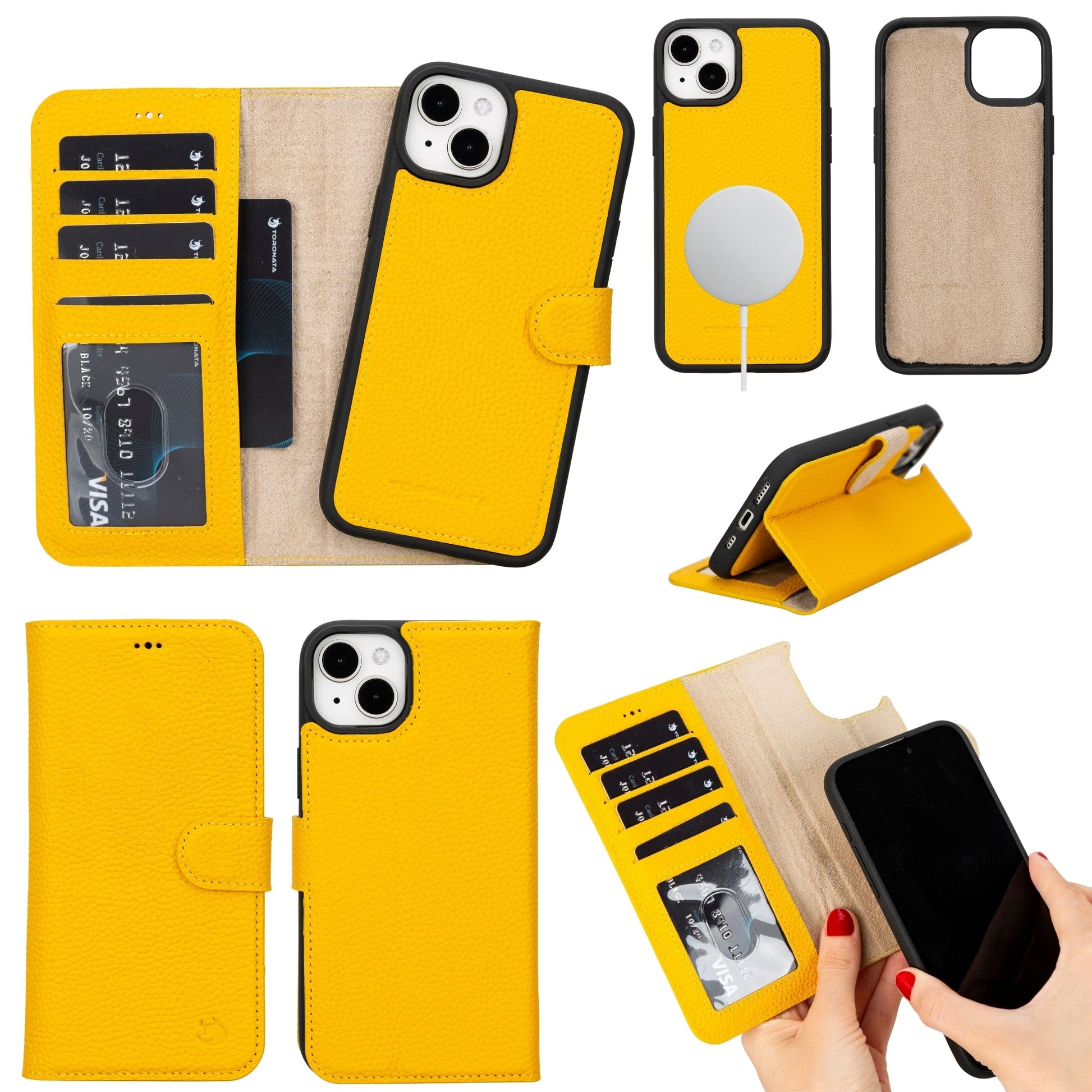 Casper Leather iPhone 15 Plus Wallet Case | Detachable MagSafe Compatible RFID Protection