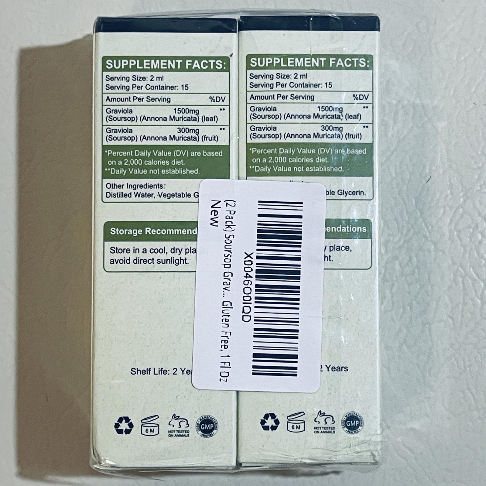 Soursop Graviola Drops Dietary Supplement 2 FL OZ (60 ML) EXP 7/26