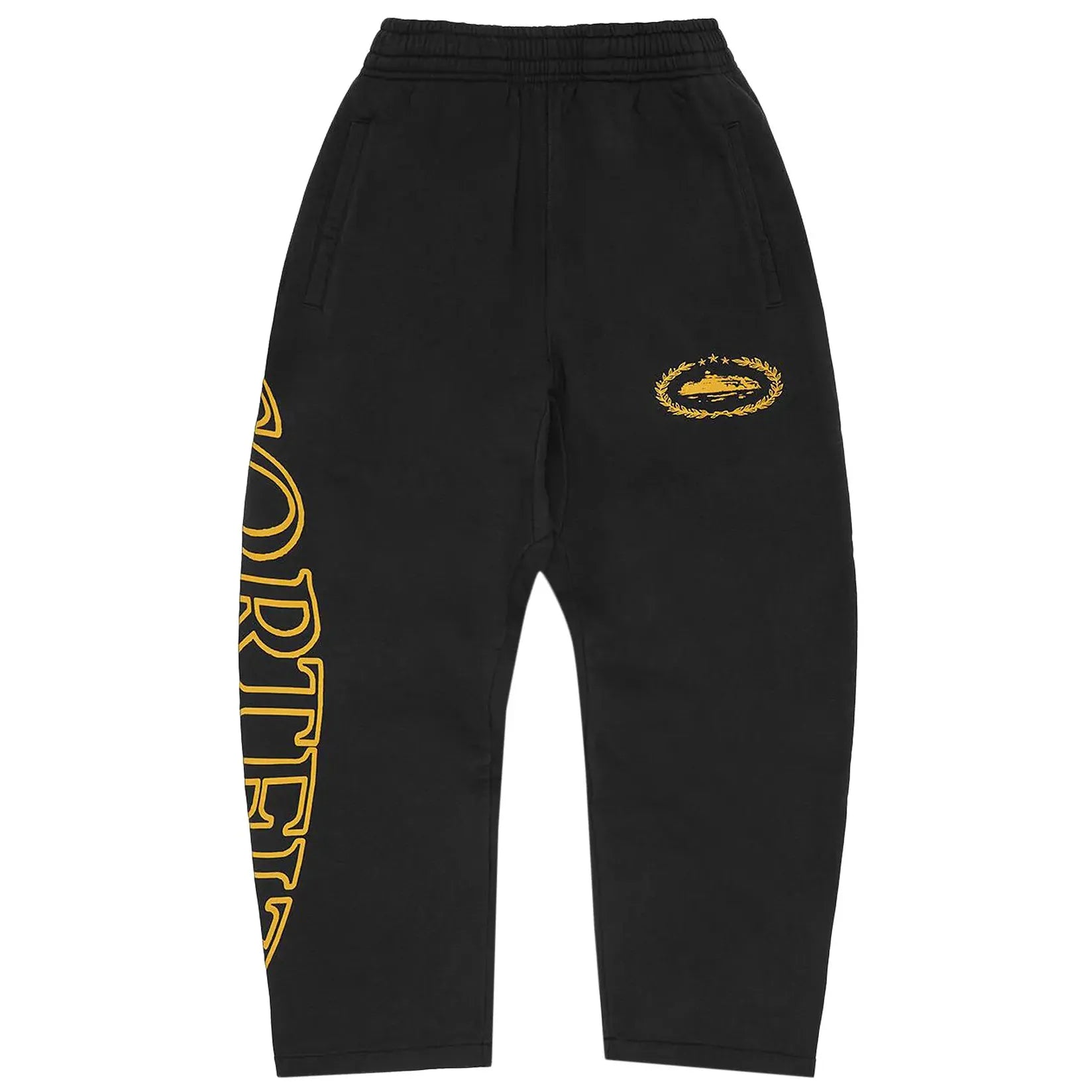 Corteiz Superior Royale Open Hem Pant 'Black/Yellow'