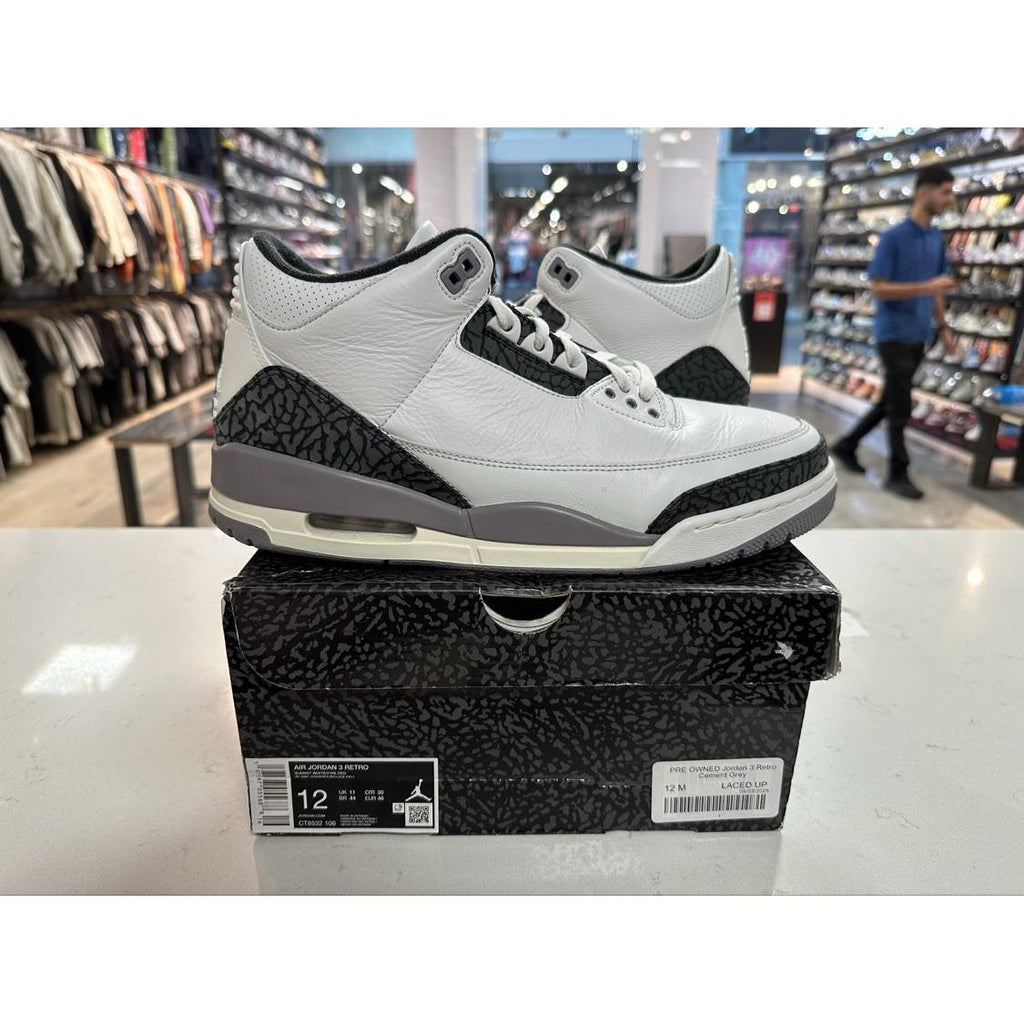 PRE OWNED Jordan 3 Retro Cement Grey