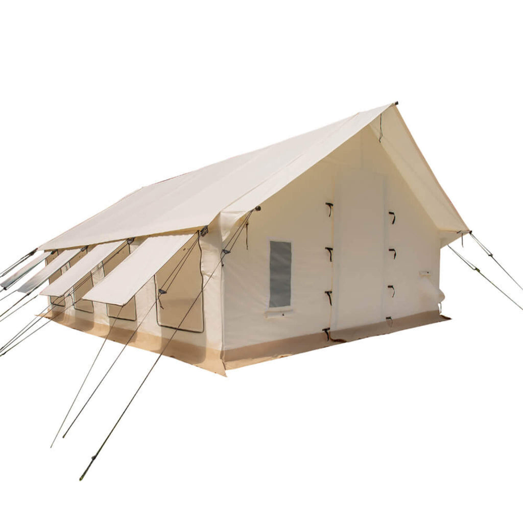 [16X20FT] White Duck Alpha Pro Wall Tent With Heat Resistant Silicone-Coated Stove Jack (SAK28563)