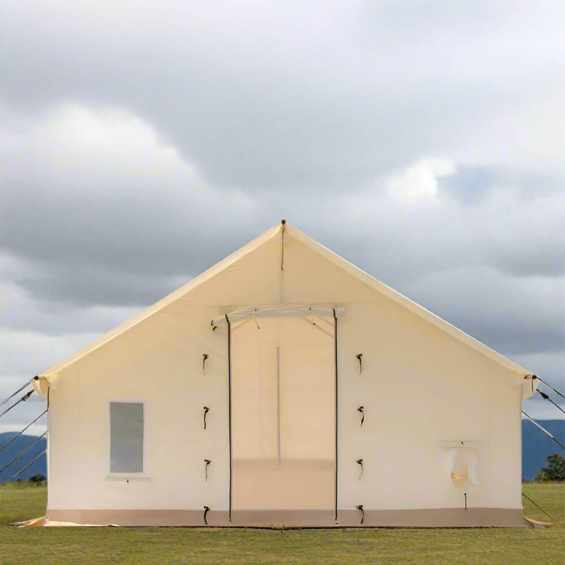 [16X20FT] White Duck Alpha Pro Wall Tent With Heat Resistant Silicone-Coated Stove Jack (SAK28563)