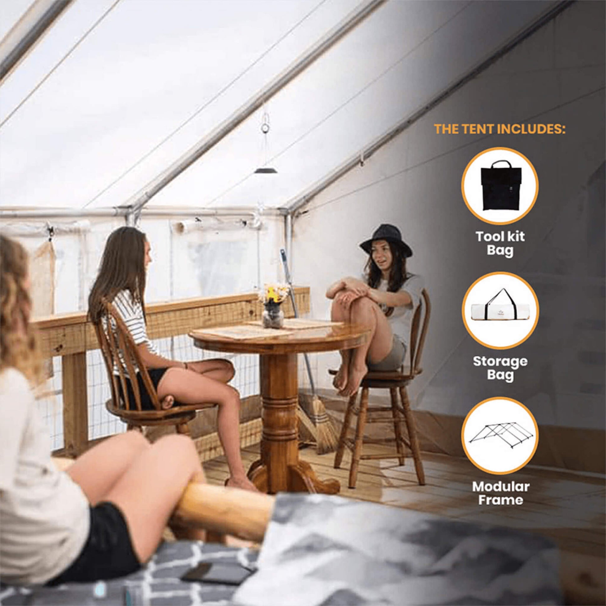 [16X20FT] White Duck Alpha UV Resistant Wall Tent With Double Stitched Seams (SAK21436)