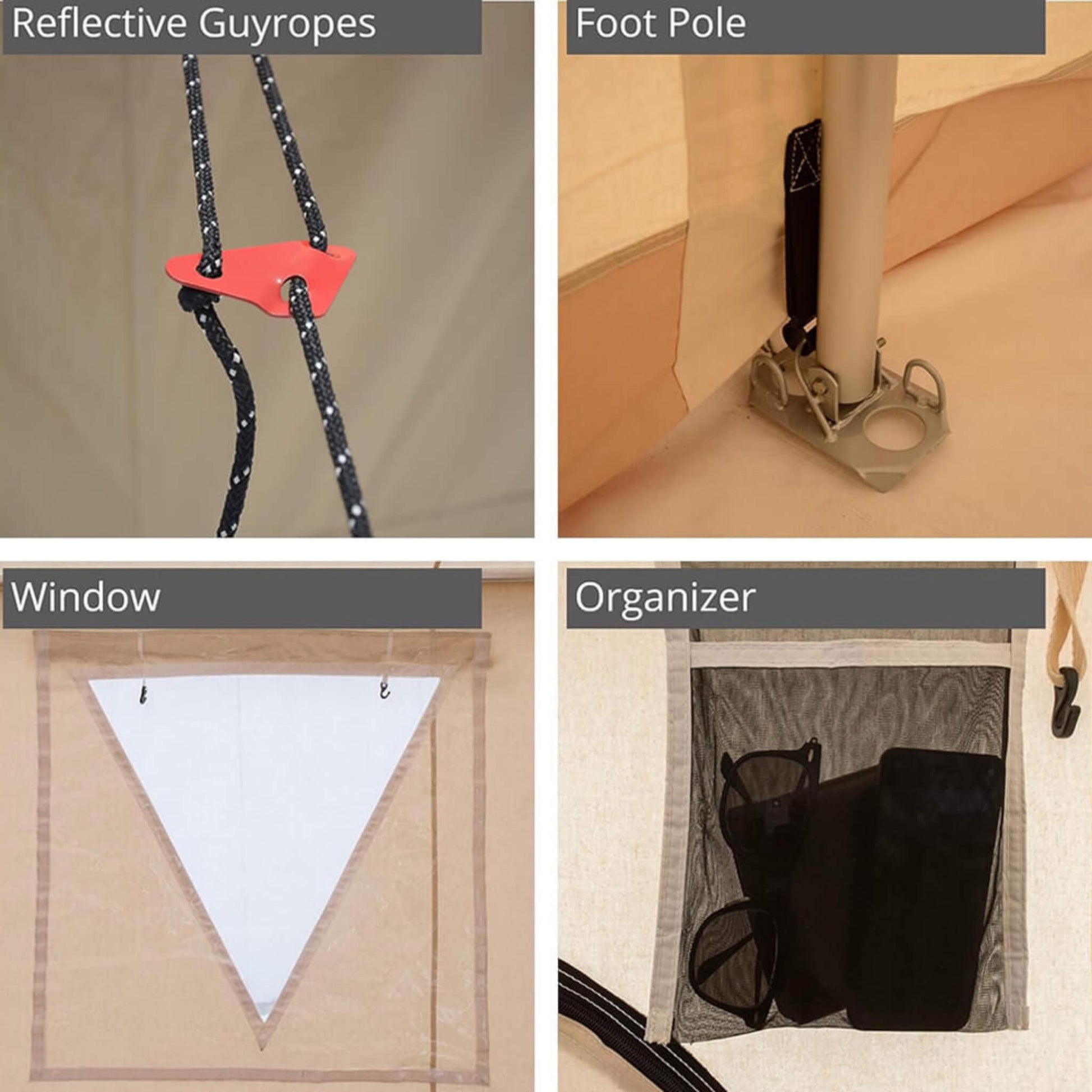 [16X20FT] White Duck Alpha UV Resistant Wall Tent With Double Stitched Seams (SAK21436)