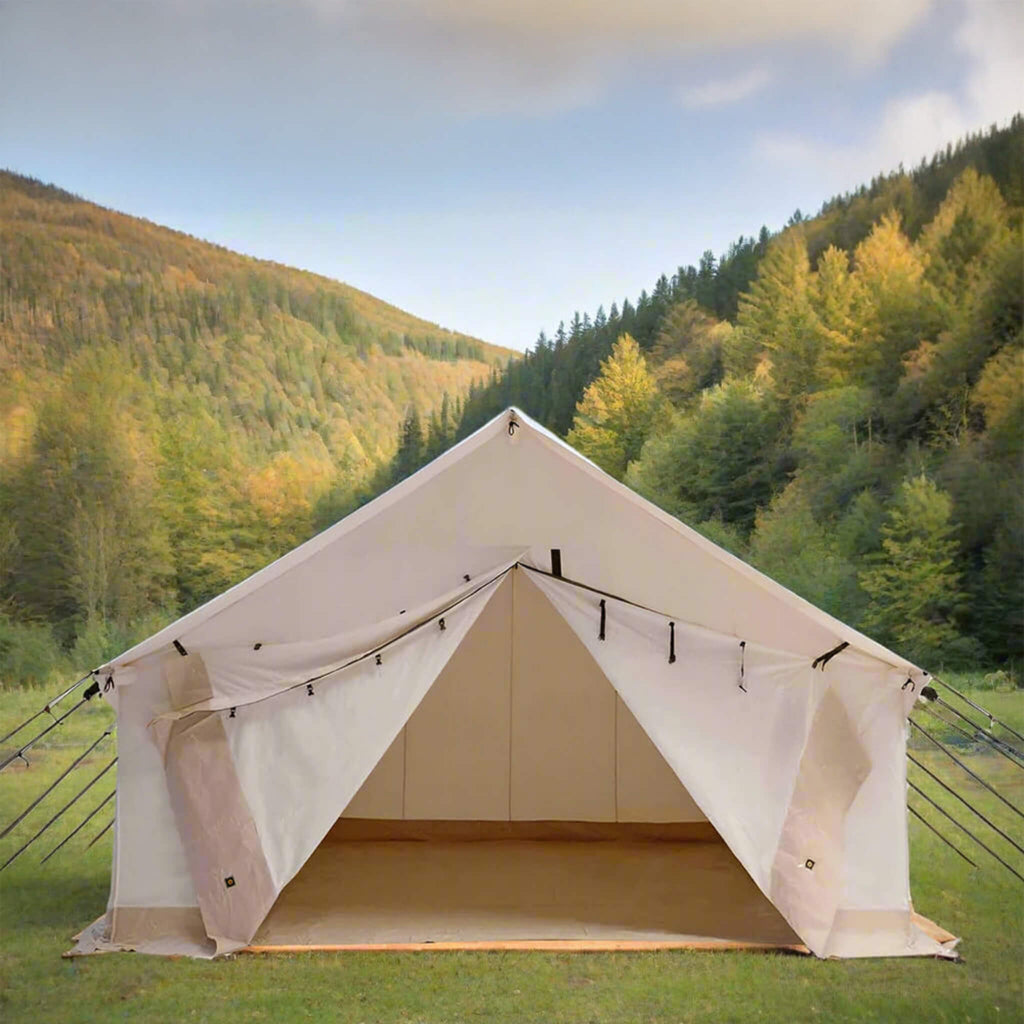[16X20FT] White Duck Alpha UV Resistant Wall Tent With Double Stitched Seams (SAK21436)