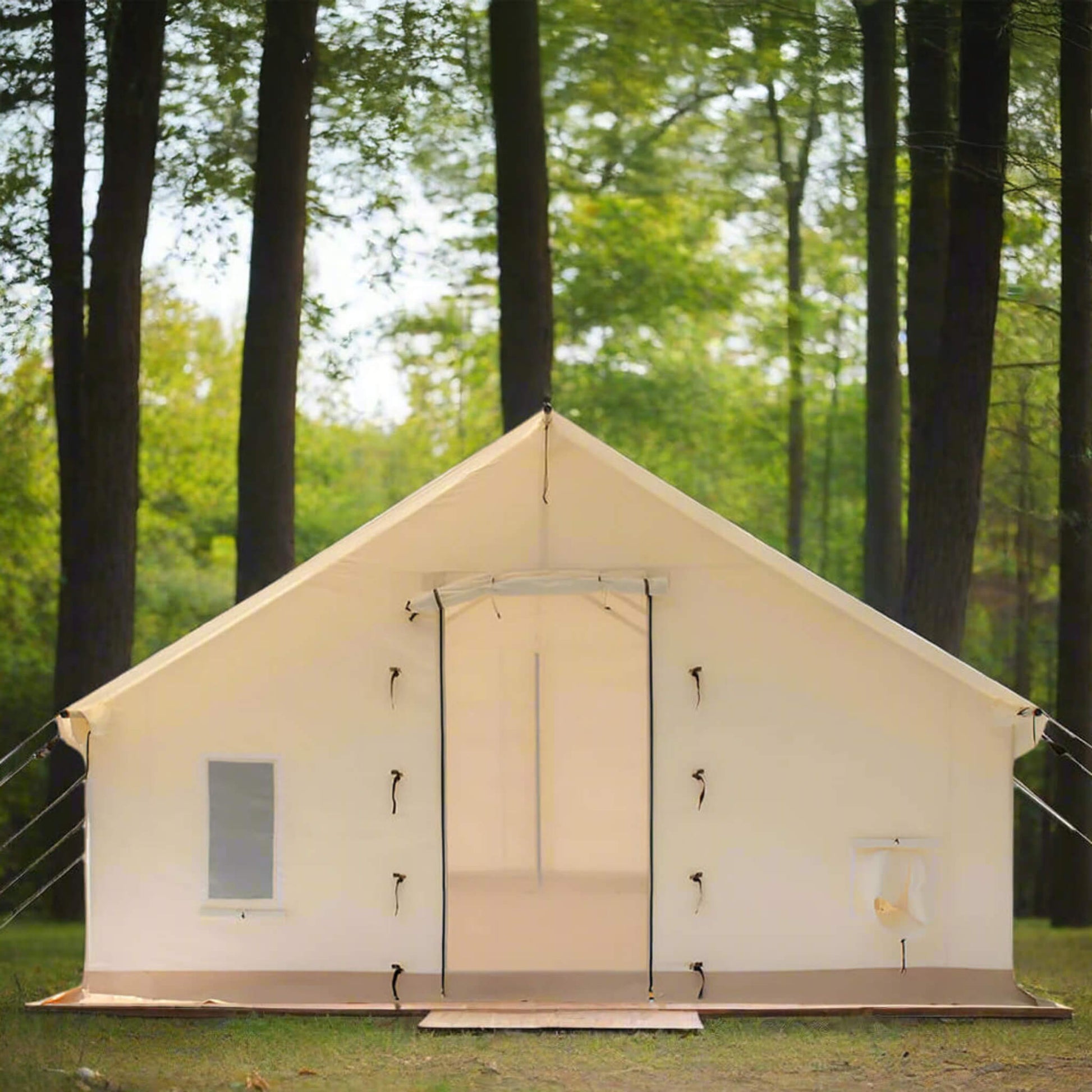 [16X24FT] White Duck Alpha Pro Wall Tent With Three-layer Large Storm Windows (SAK60473)