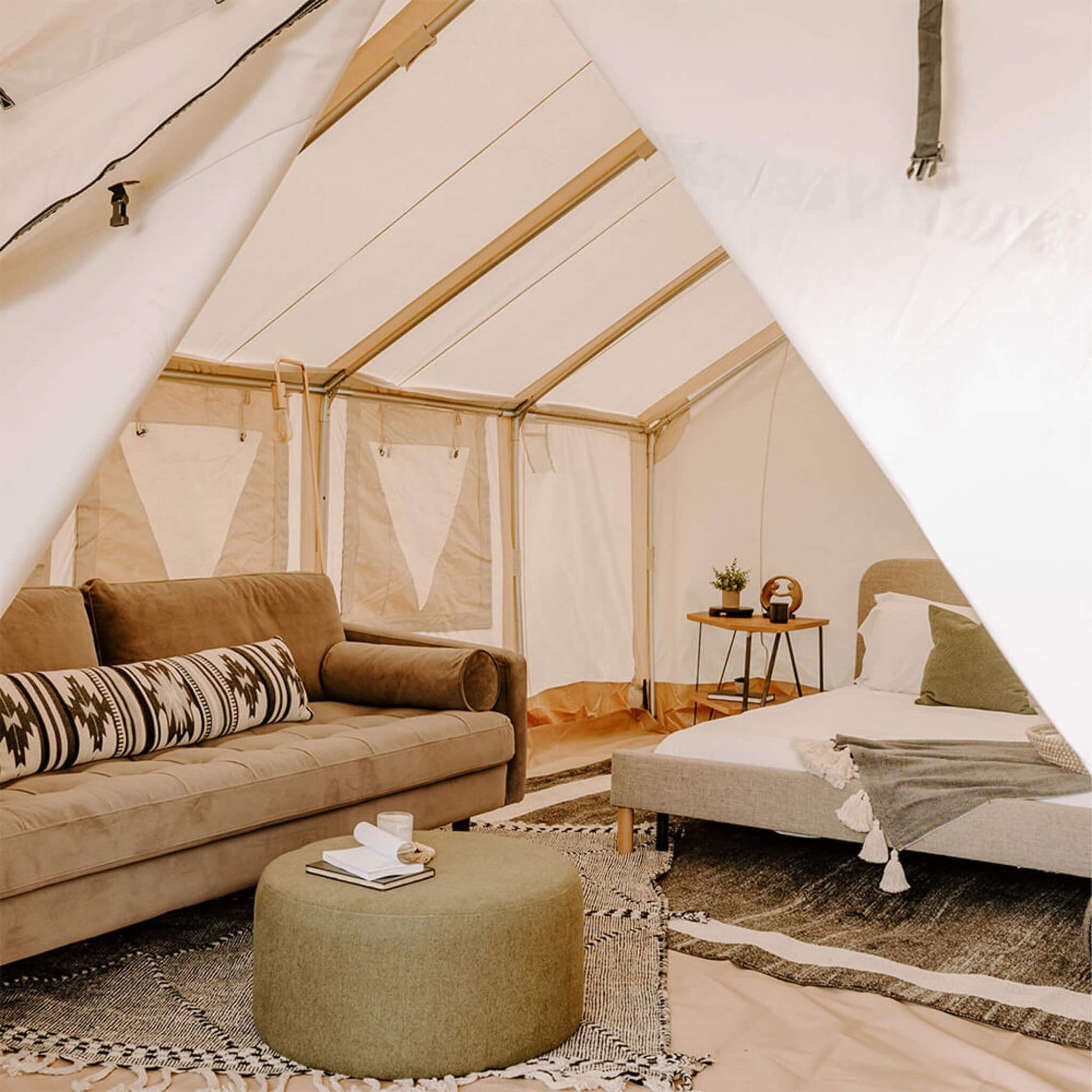 [16X24FT] White Duck Alpha Pro Wall Tent With Three-layer Large Storm Windows (SAK60473)