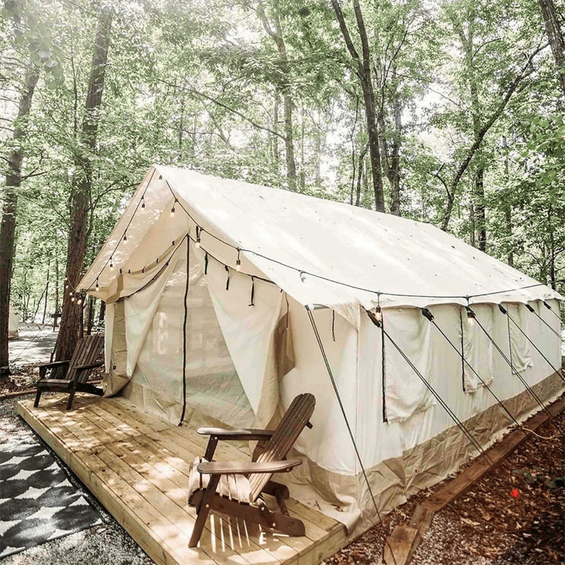 [16X24FT] White Duck Alpha Wall Tent With Heavy Duty Frame And Waterproof Features (SAK37591)