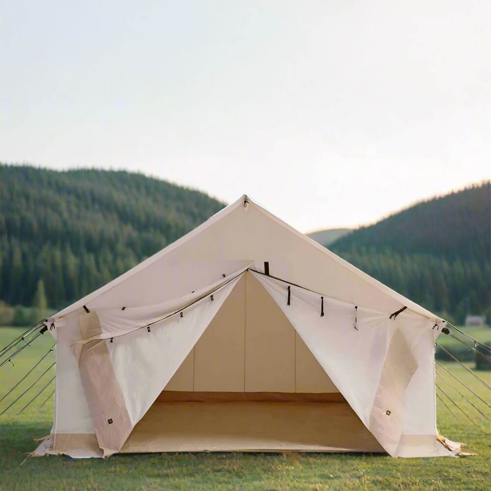 [16X24FT] White Duck Alpha Wall Tent With Heavy Duty Frame And Waterproof Features (SAK37591)
