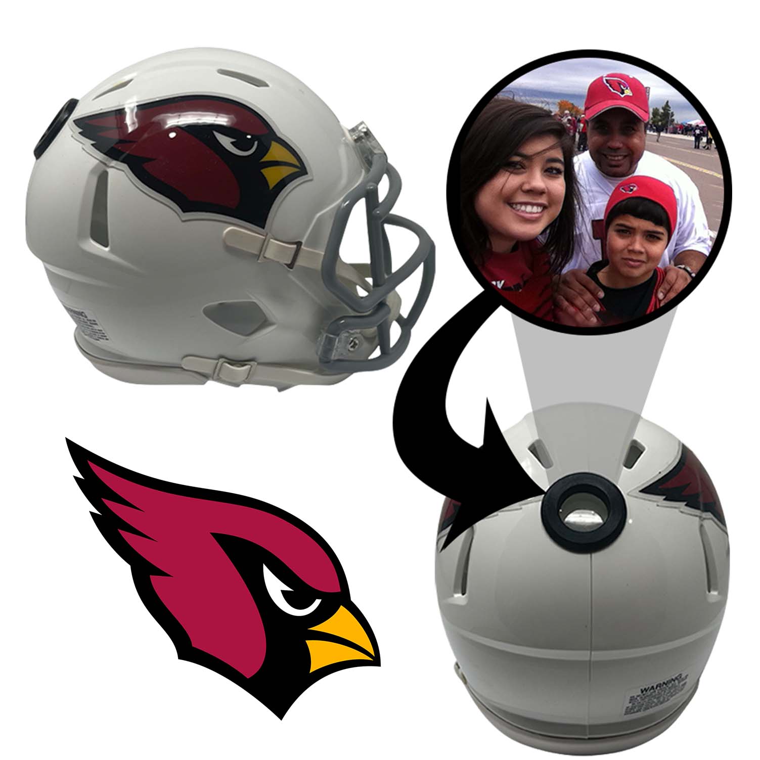 Arizona Cardinals NFL Mini Helmet - Picture Inside