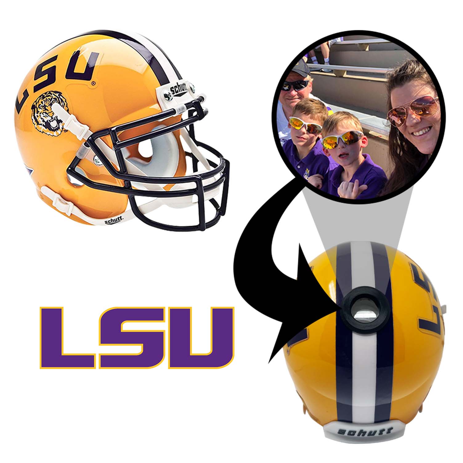 LSU Tigers College Football Collectible Mini Helmet - Picture Inside - FANZ Collectibles