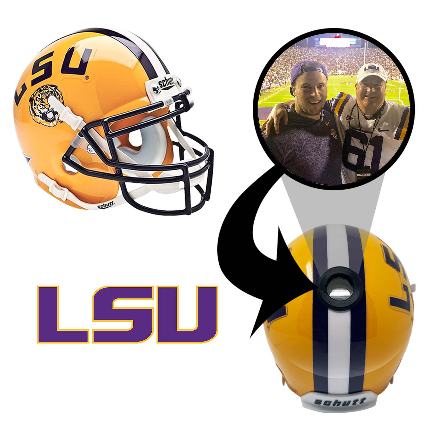 LSU Tigers College Football Collectible Mini Helmet - Picture Inside - FANZ Collectibles