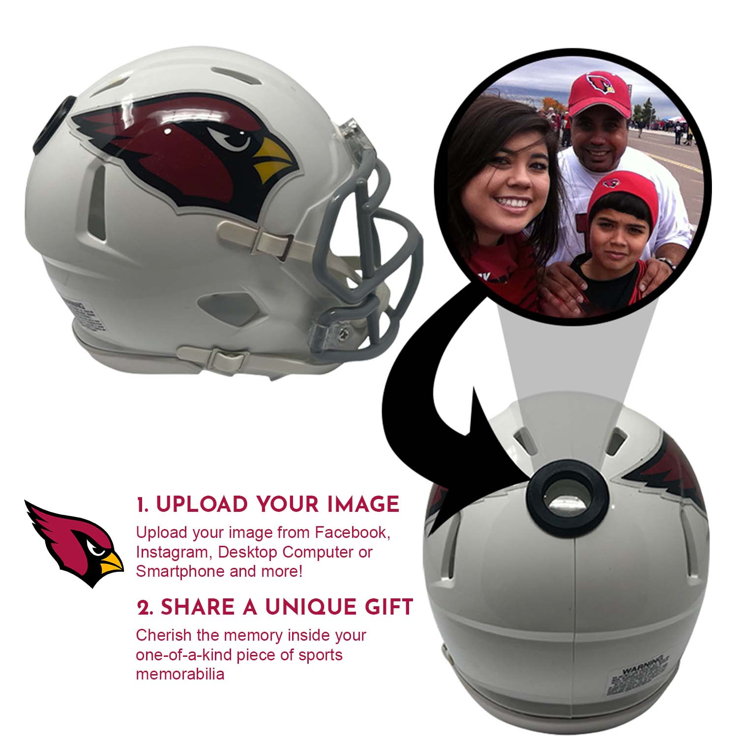 Arizona Cardinals NFL Mini Helmet - Picture Inside