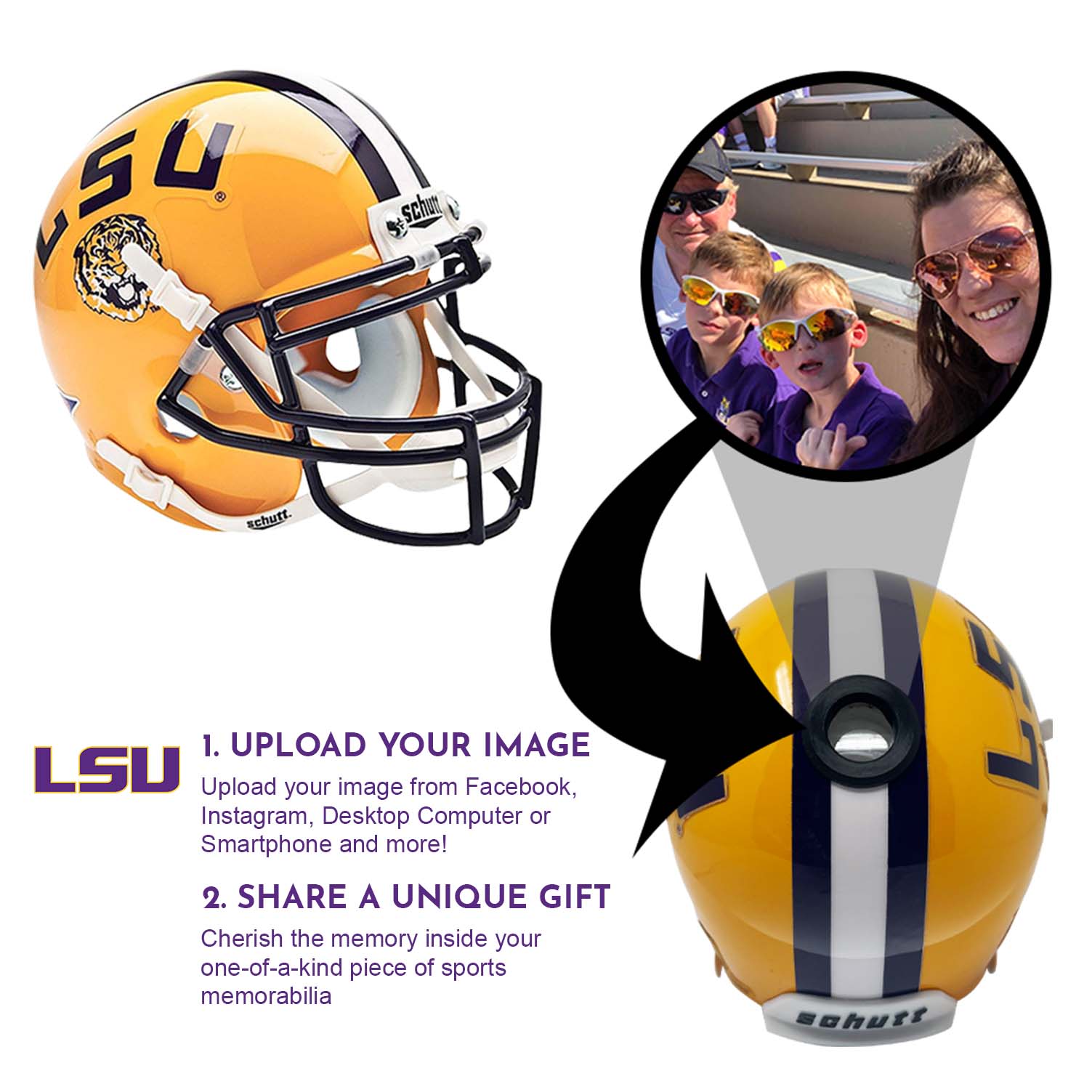 LSU Tigers College Football Collectible Mini Helmet - Picture Inside - FANZ Collectibles