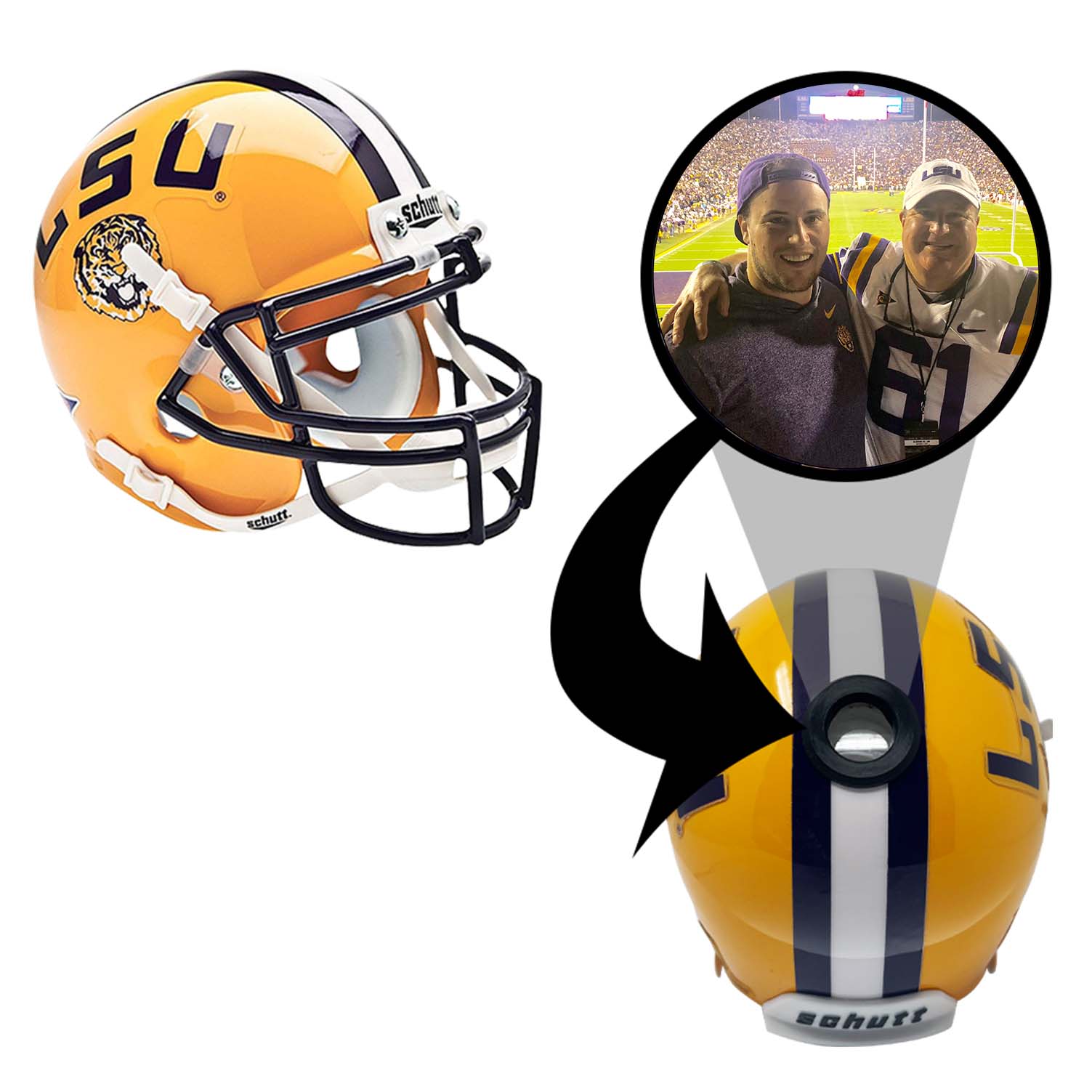 LSU Tigers College Football Collectible Mini Helmet - Picture Inside - FANZ Collectibles