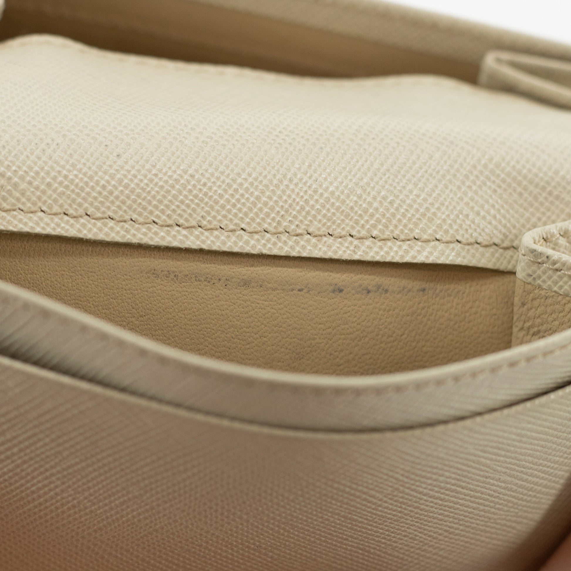 Prada Ivory Saffiano Leather Card Case #1868